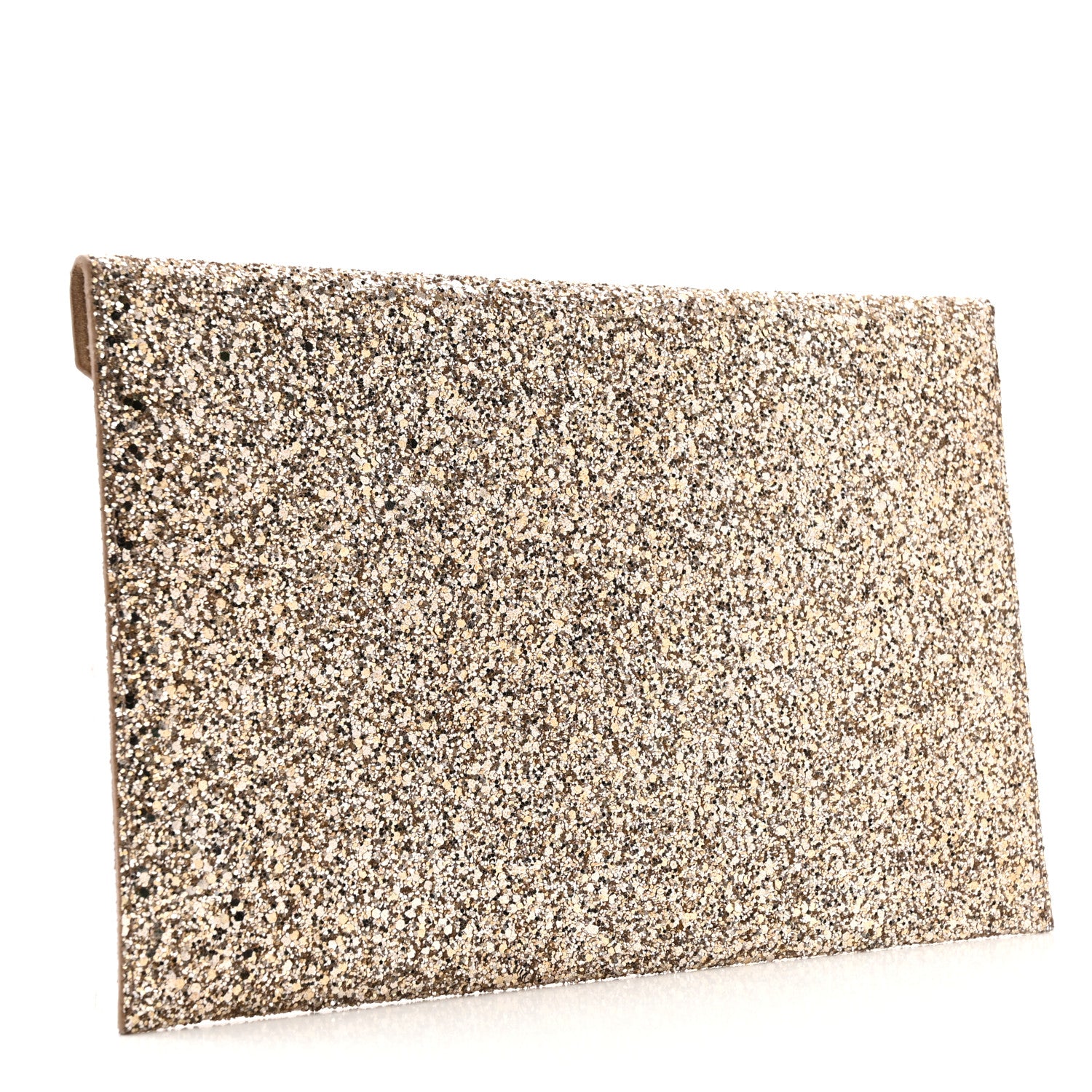 Jimmy Choo Star Coarse Glitter Rosetta Envelope Clutch Antique Gold 3 of 9