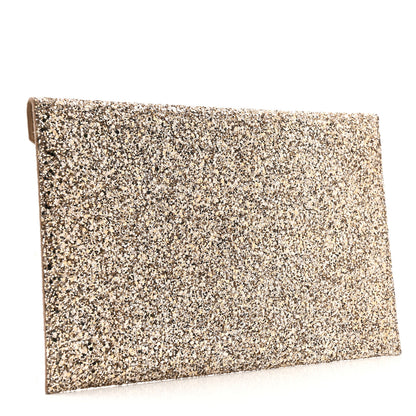 Jimmy Choo Star Coarse Glitter Rosetta Envelope Clutch Antique Gold 3 of 9