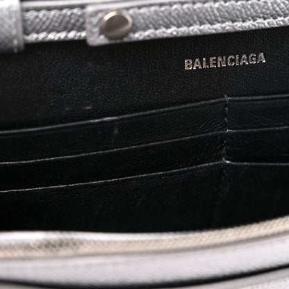 Balenciaga Metallic Grained Calfskin Hourglass Chain Bag Silver 10 of 12