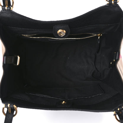 Burberry Grainy Calfskin House Check Small Canterbury Tote Black 5 of 10