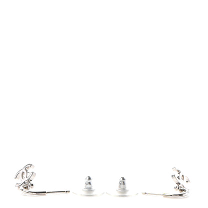 Chanel CC Drop Earrings Silver 3 of 3