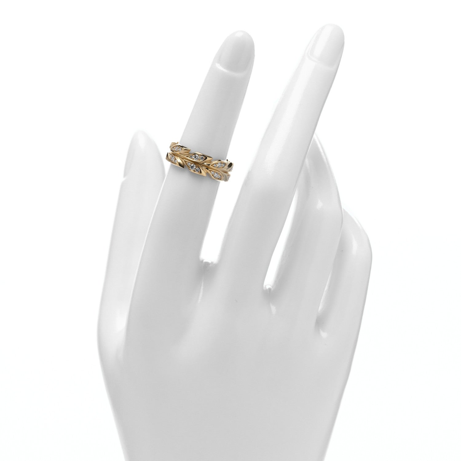 Tiffany 18K Yellow Gold Diamond Victoria Vine Band Ring 49 5 2 of 4