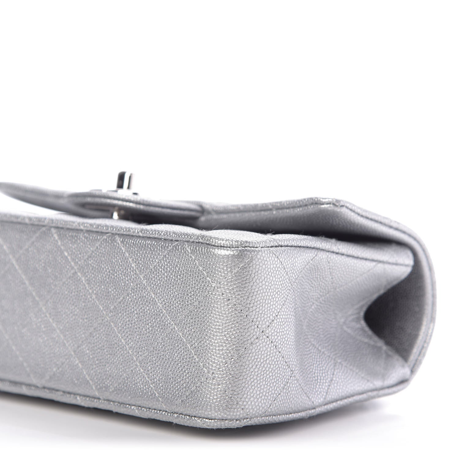 Chanel Metallic Caviar Quilted Mini Top Handle Rectangular Flap Silver 7 of 9