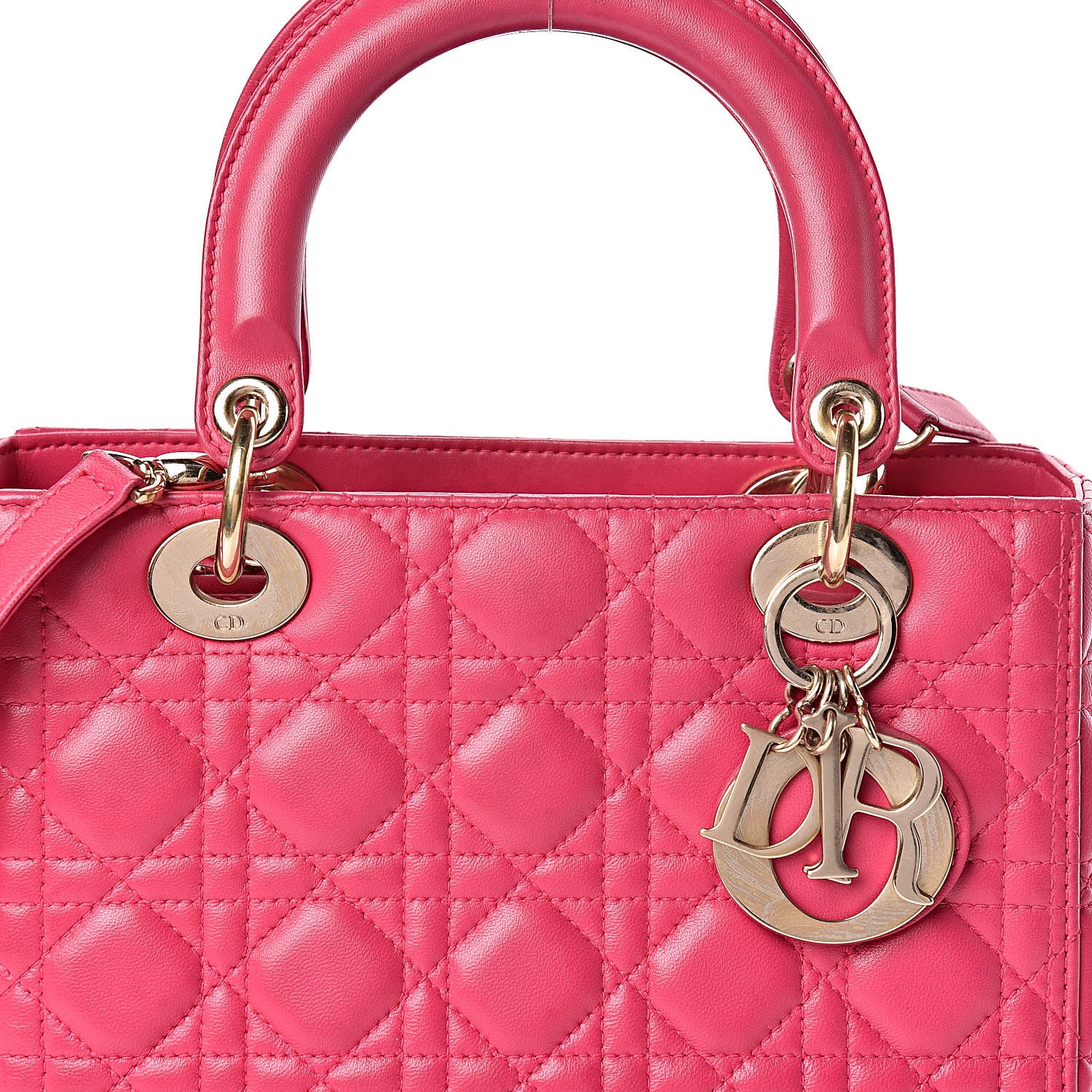 Christian Dior Lambskin Cannage Medium Lady Dior Pink 11 of 18