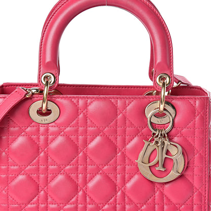 Christian Dior Lambskin Cannage Medium Lady Dior Pink 11 of 18