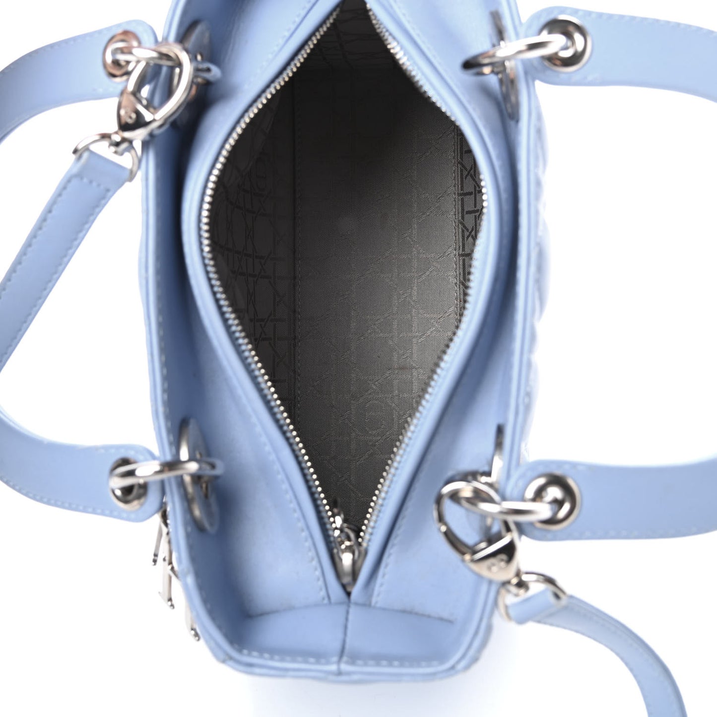 Lambskin Cannage Medium Lady Dior Light Blue