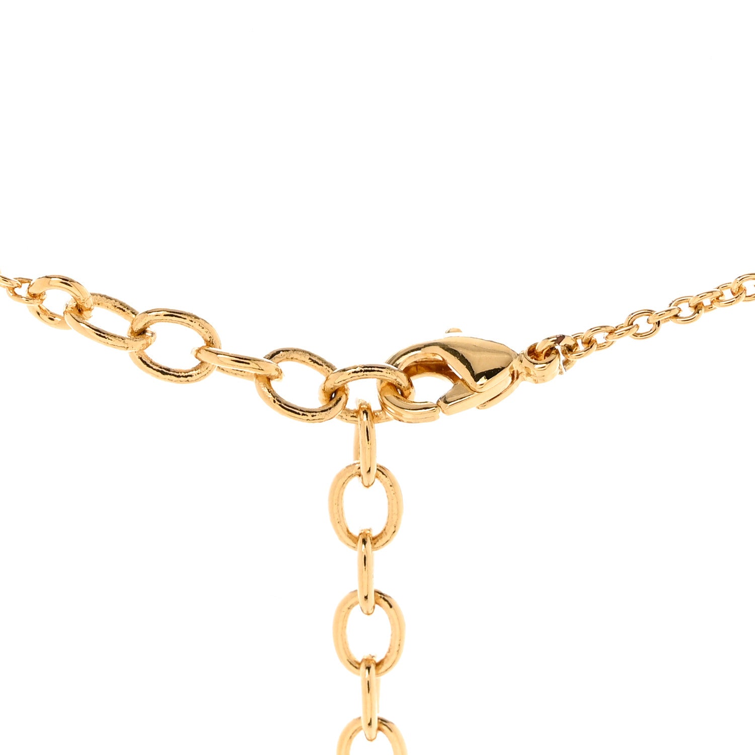 Louis Vuitton Essential Studded V Necklace Gold Red 7 of 7