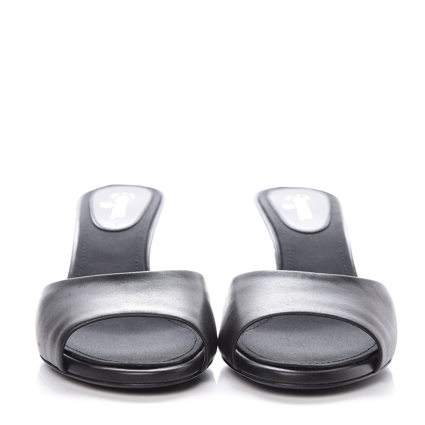 Calfskin Grosgrain CC Mules 38.5 Black