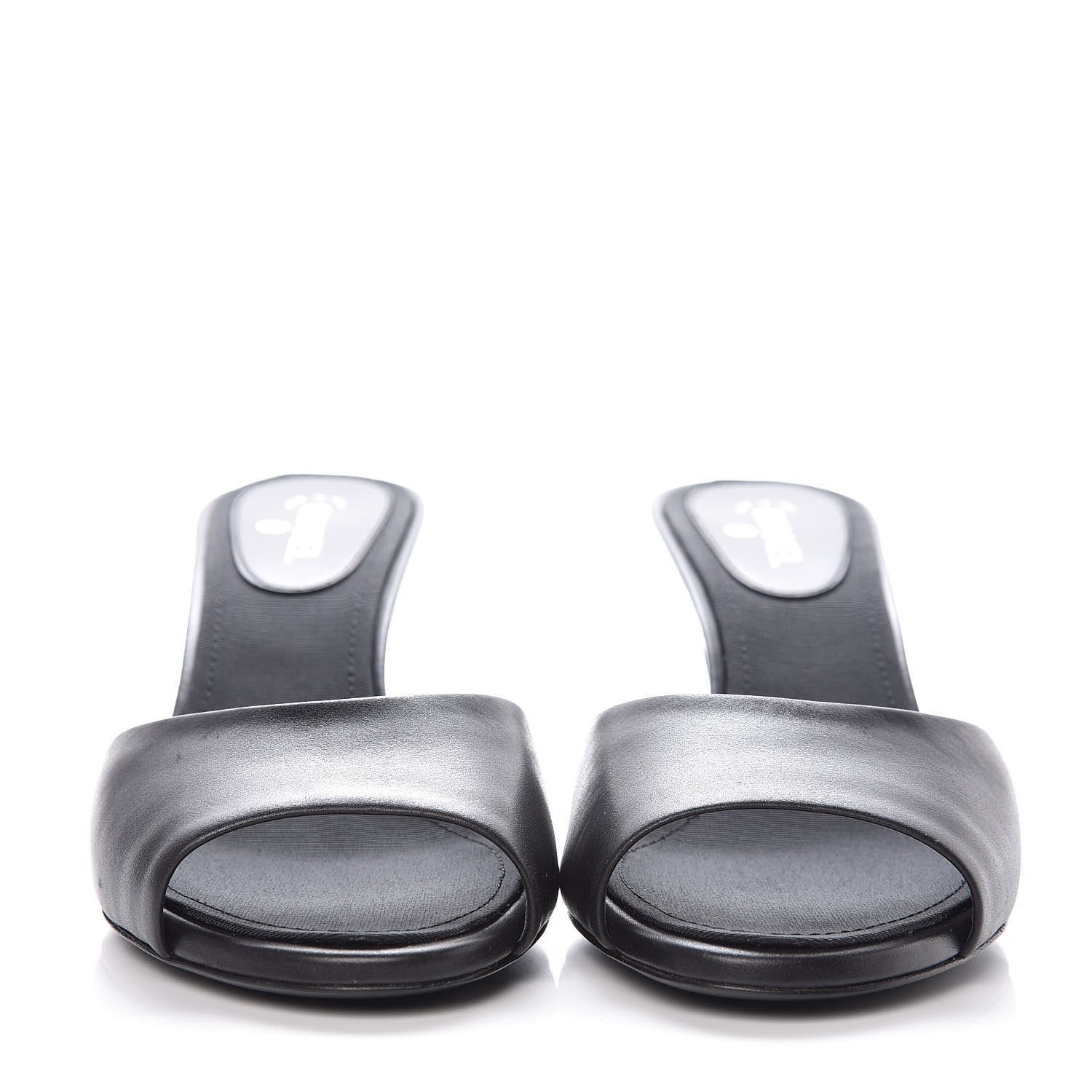 Chanel Calfskin Grosgrain CC Mules 38.5 Black 2 of 9