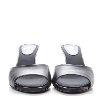 Chanel Calfskin Grosgrain CC Mules 38.5 Black 2 of 9