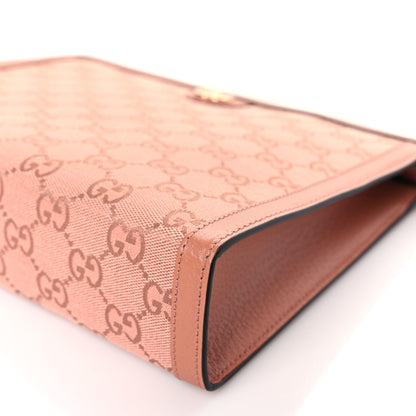 Gucci Monogram Textured Dollar Calfskin Ophidia Pouch Cloche Rose Pink 9 of 9