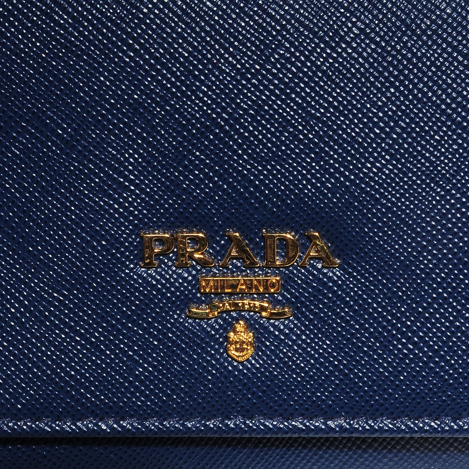 Prada Saffiano Metal Flap Wallet Bleuette 6 of 10