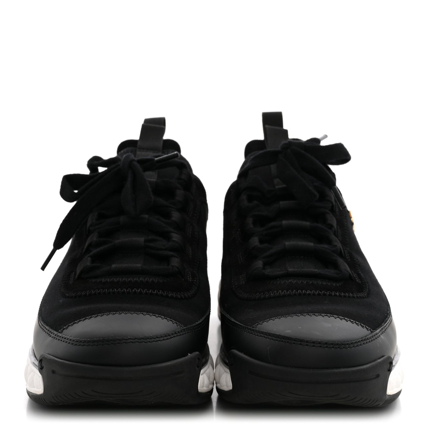 Velvet Calfskin Mixed Fibers CC Sneakers 40 Black