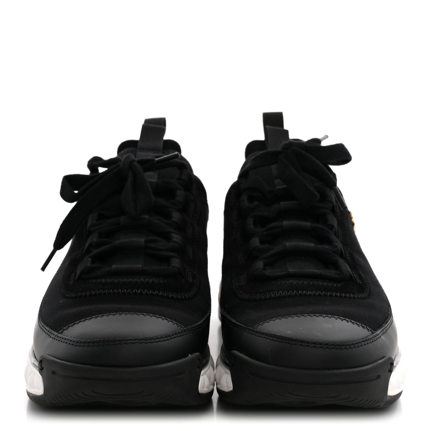Chanel Velvet Calfskin Mixed Fibers CC Sneakers 40 Black 3 of 11