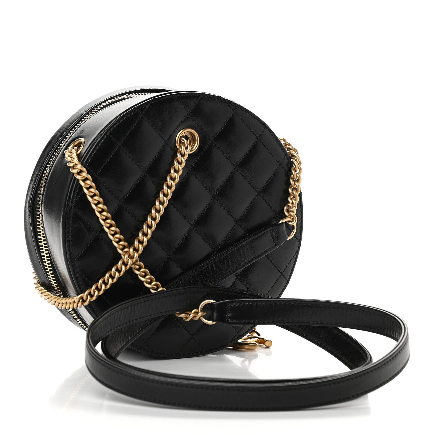Chanel Crumpled Calfskin Cotton Small En Vogue Round Bag Black 2 of 9