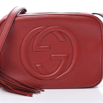 Gucci Pebbled Calfskin Small Soho Disco Bag Tabasco Red 8 of 13