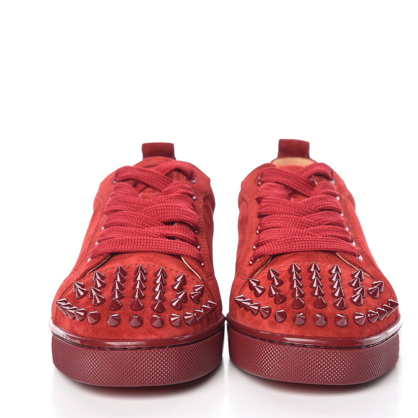 Veau Velours Womens Louis Junior Spikes Flat Sneakers 36.5 Carmin