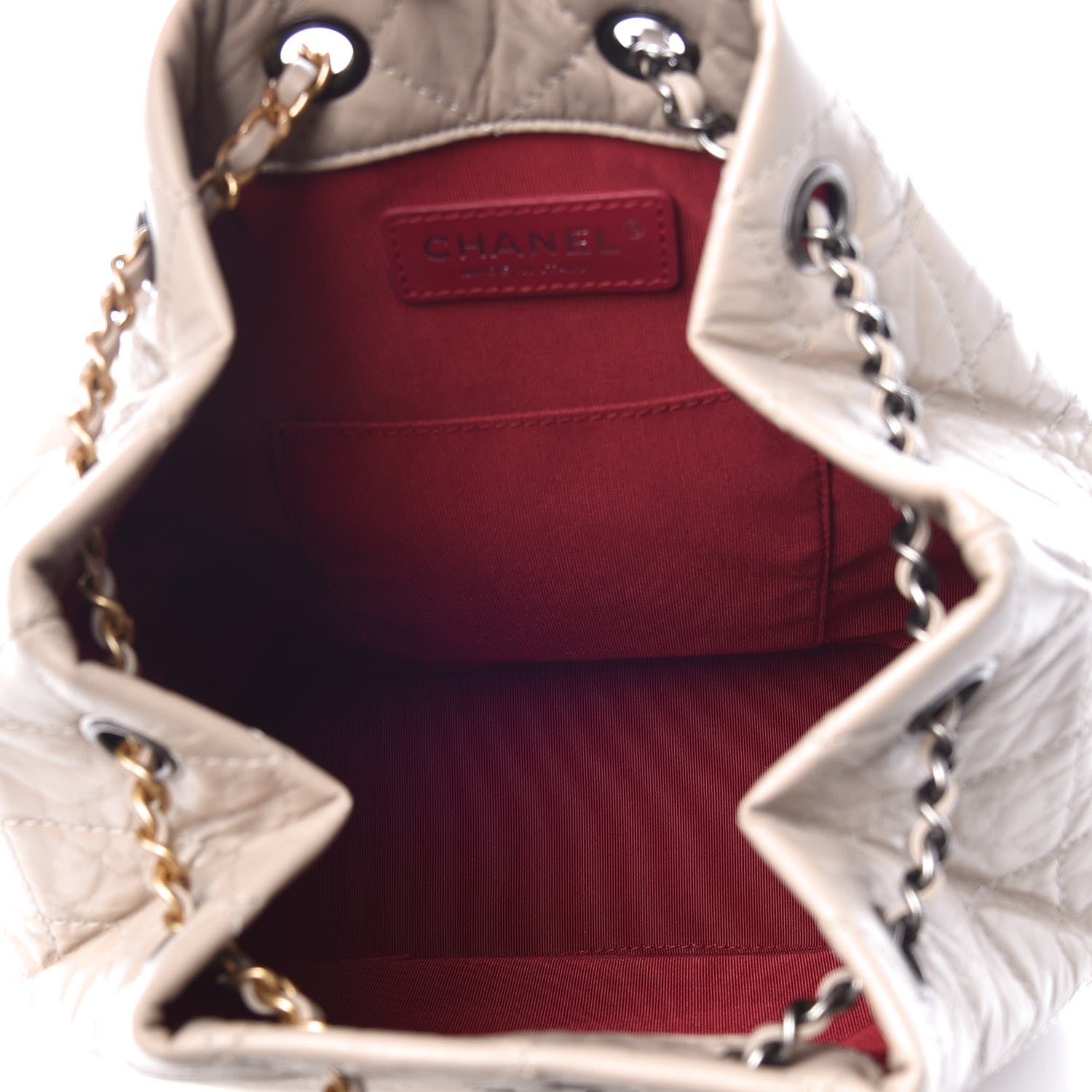 Chanel Aged Calfskin Quilted Gabrielle Backpack Beige 5 of 7