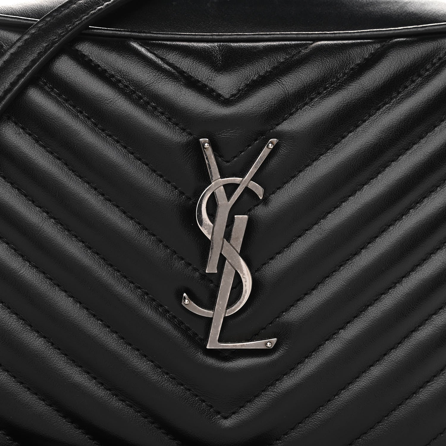 Saint Laurent Calfskin Matelasse Monogram Lou Camera Bag Black 8 of 12
