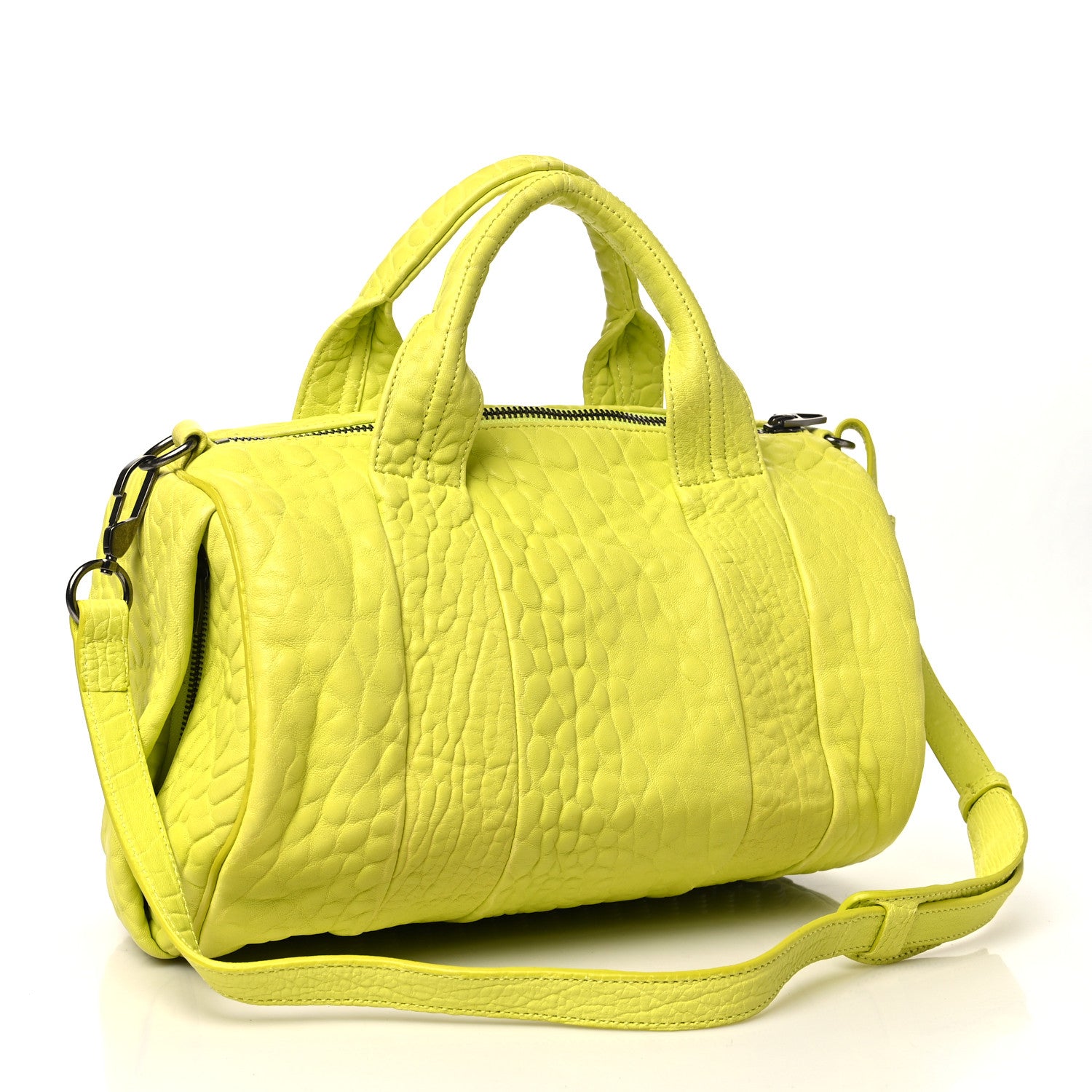 Alexander Wang Pebbled Lambskin Rocco Acid Black Nickel Hardware 3 of 9