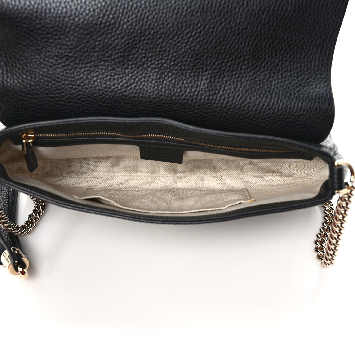 Gucci Pebbled Calfskin Medium Soho Flap Crossbody Black 5 of 9