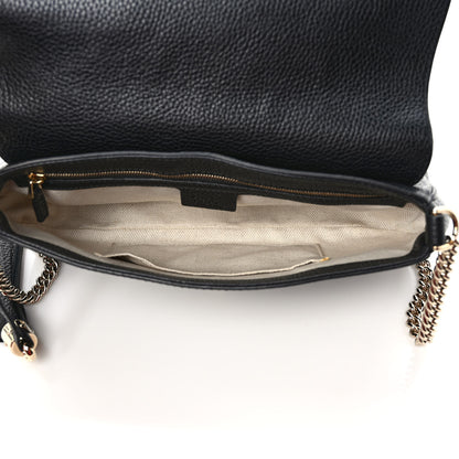 Gucci Pebbled Calfskin Medium Soho Flap Crossbody Black 5 of 9