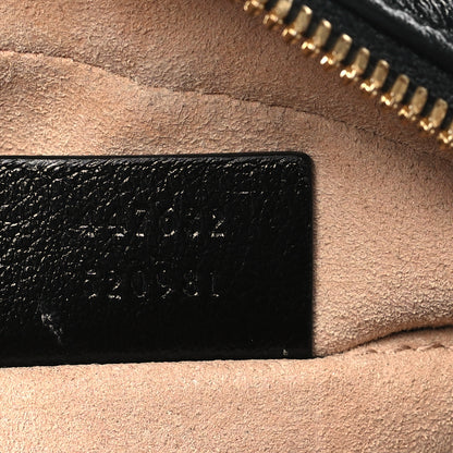 Gucci Monogram Matelasse Diagonal Small GG Marmont Chain Shoulder Bag Beige Black 7 of 11