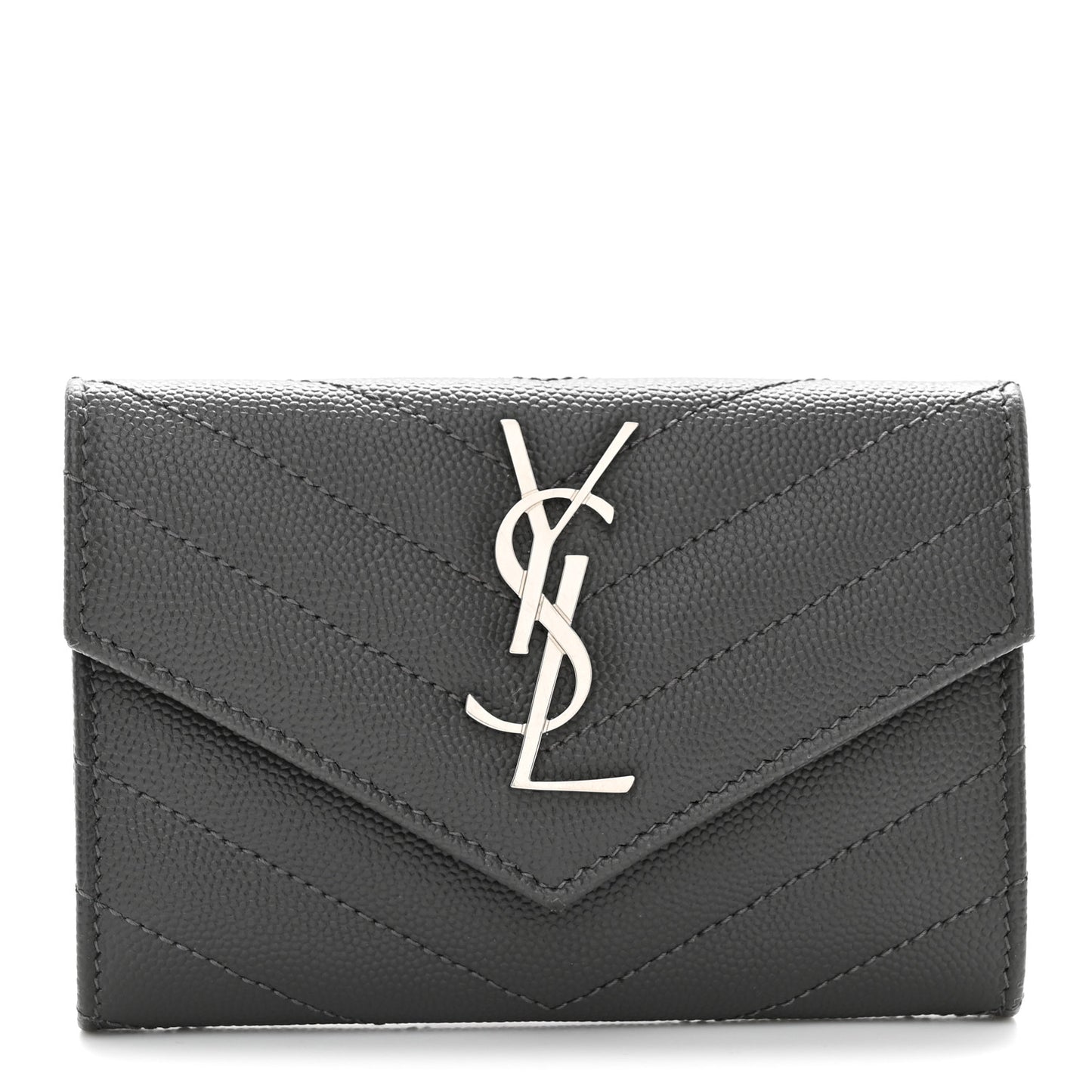 Grain De Poudre Matelasse Chevron Small Monogram Envelope Wallet Storm