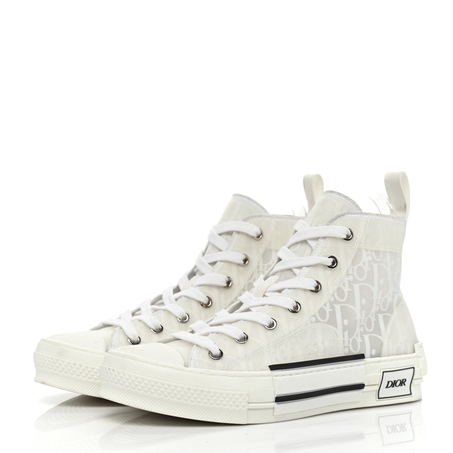 Technical Canvas Oblique Mens B23 High Top Sneakers 37 White