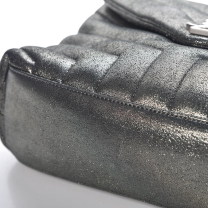 Saint Laurent Metallic Calfskin Y Calfskin Monogram Small Loulou Chain Satchel Dark Grey 12 of 19