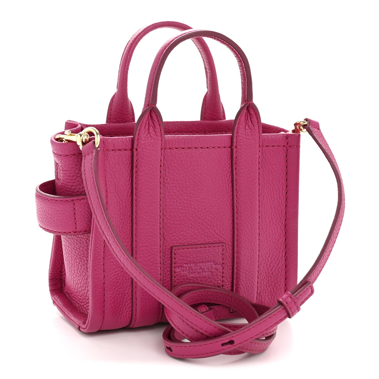 Marc Jacobs Grained Calfskin Mini The Tote Bag Lipstick Pink 3 of 12