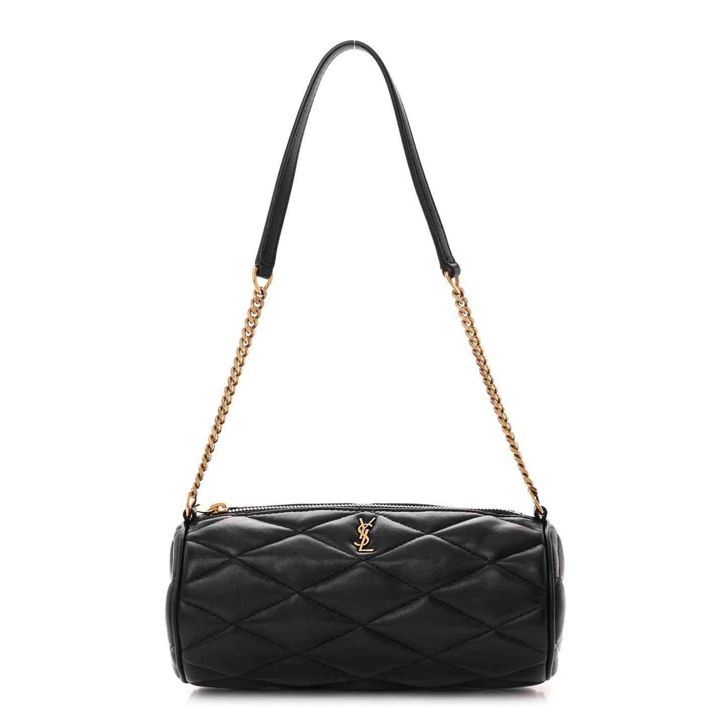 Lambskin Monogram Mini Sade Tube Bag Black