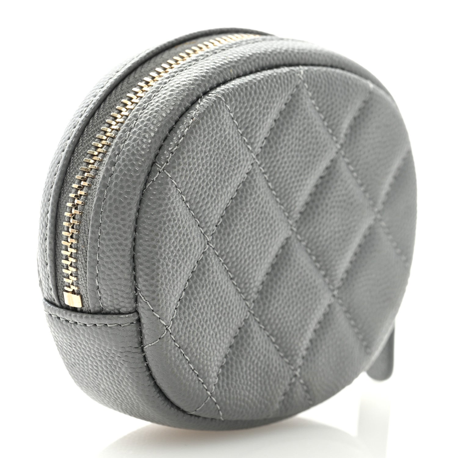 Chanel Caviar Quilted Zip Around Classic Coin Purse Grey 3 of 7