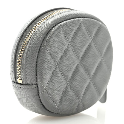 Chanel Caviar Quilted Zip Around Classic Coin Purse Grey 3 of 7