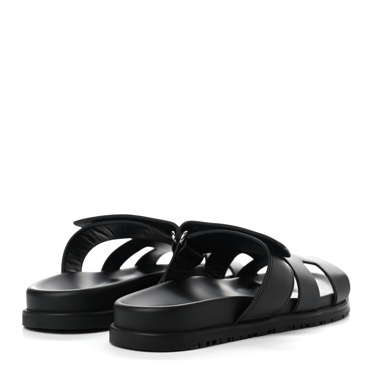 Hermes Calfskin Womens Chypre Sandals 37 Black 4 of 8