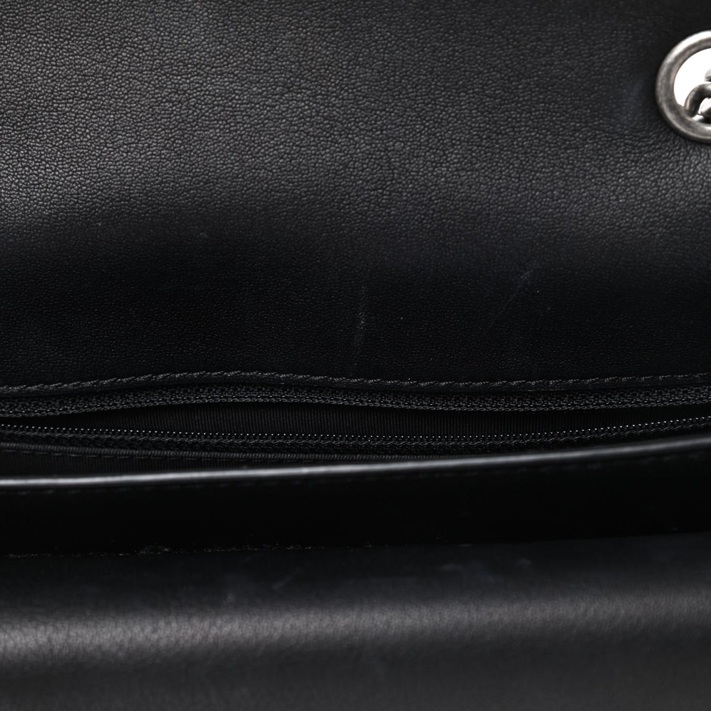 Lambskin Quilted Large Natural CC Flap Black