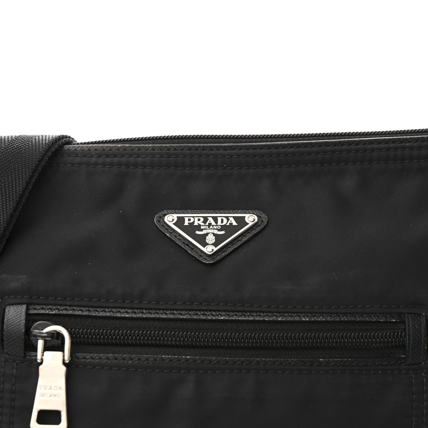 Prada Nylon Flat Messenger Bag Black 8 of 11