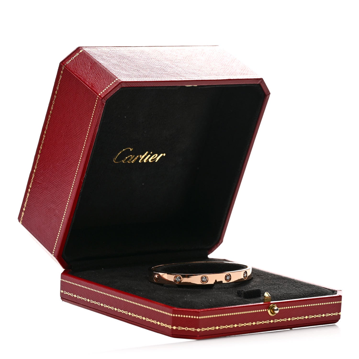 Cartier 18K Pink Gold 10 Diamond LOVE Bracelet 17 5 of 5