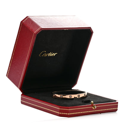 Cartier 18K Pink Gold 10 Diamond LOVE Bracelet 17 5 of 5