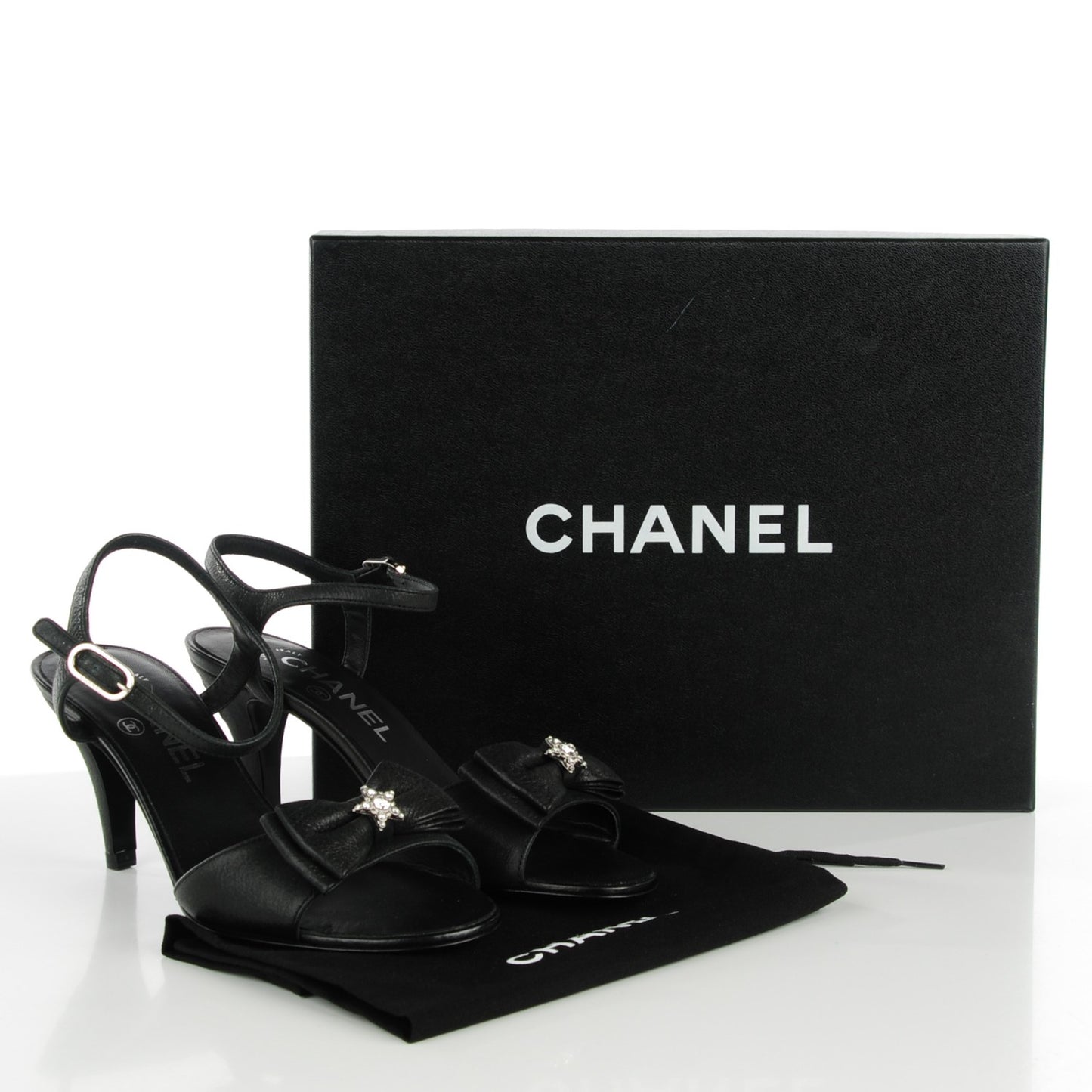 Glitter Buffalo Crystal Star Sandals 36 Black