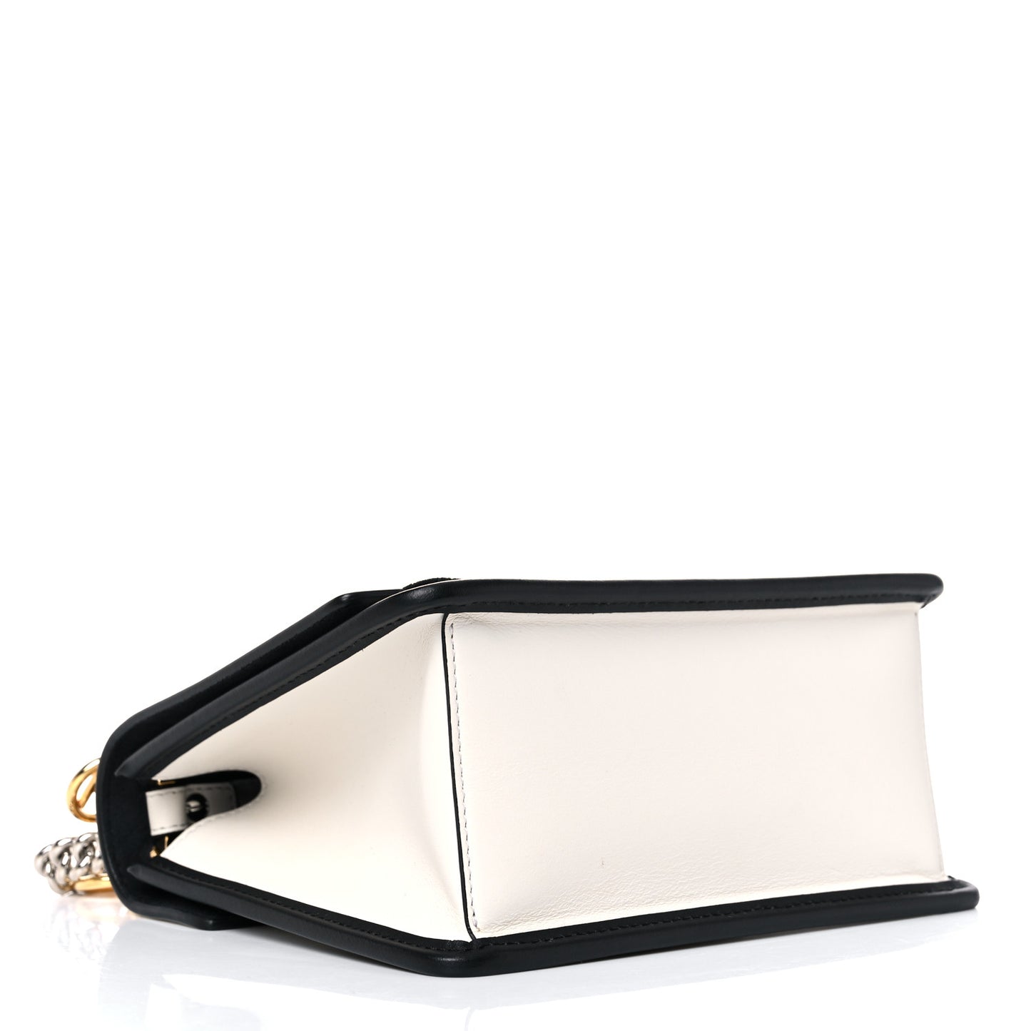 Vitello Century Velvet F is Fendi FF Embroidered Small Kan I Shoulder Bag White Black