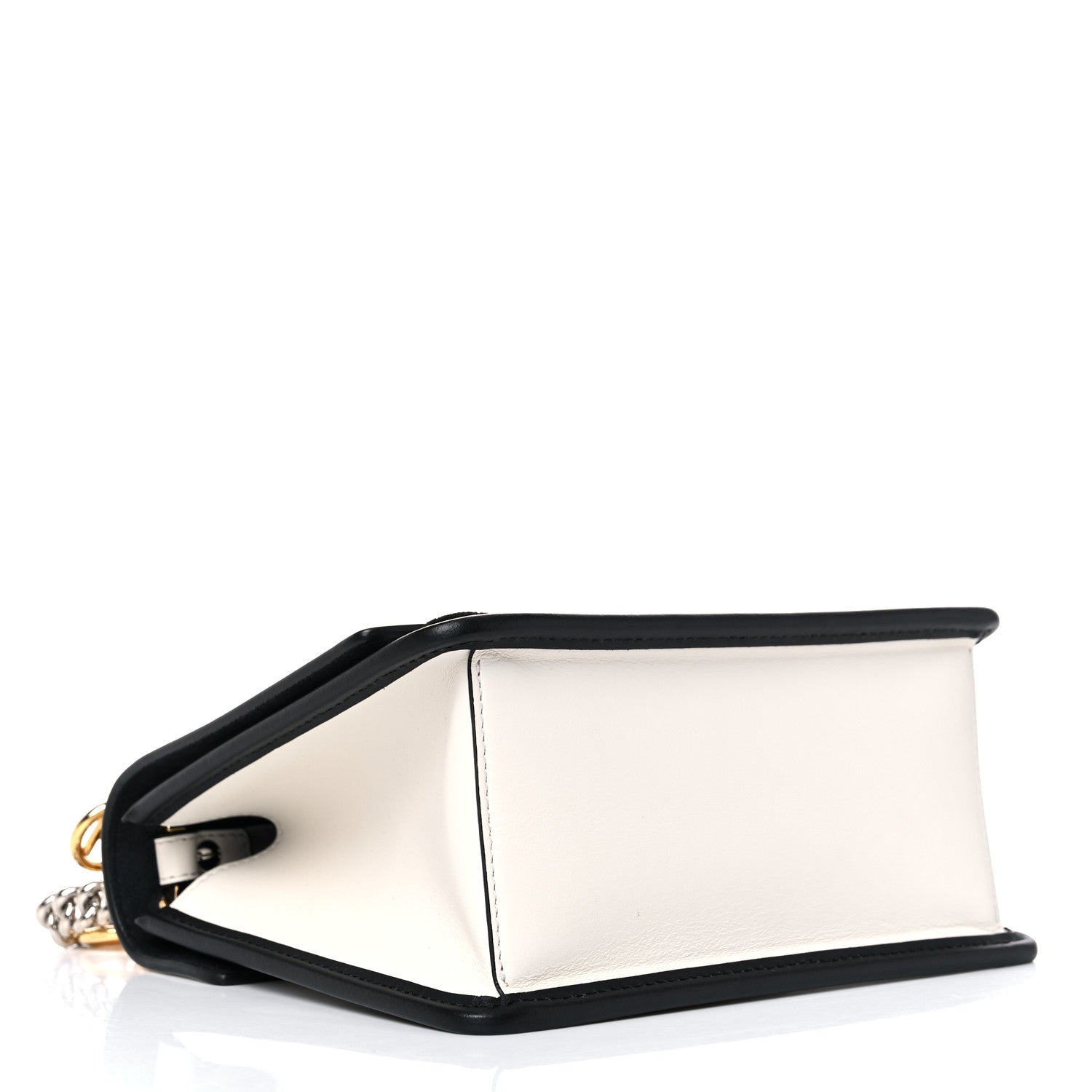 Fendi Vitello Century Velvet F is Fendi FF Embroidered Small Kan I Shoulder Bag White Black 3 of 13