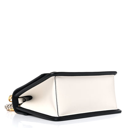 Fendi Vitello Century Velvet F is Fendi FF Embroidered Small Kan I Shoulder Bag White Black 3 of 13