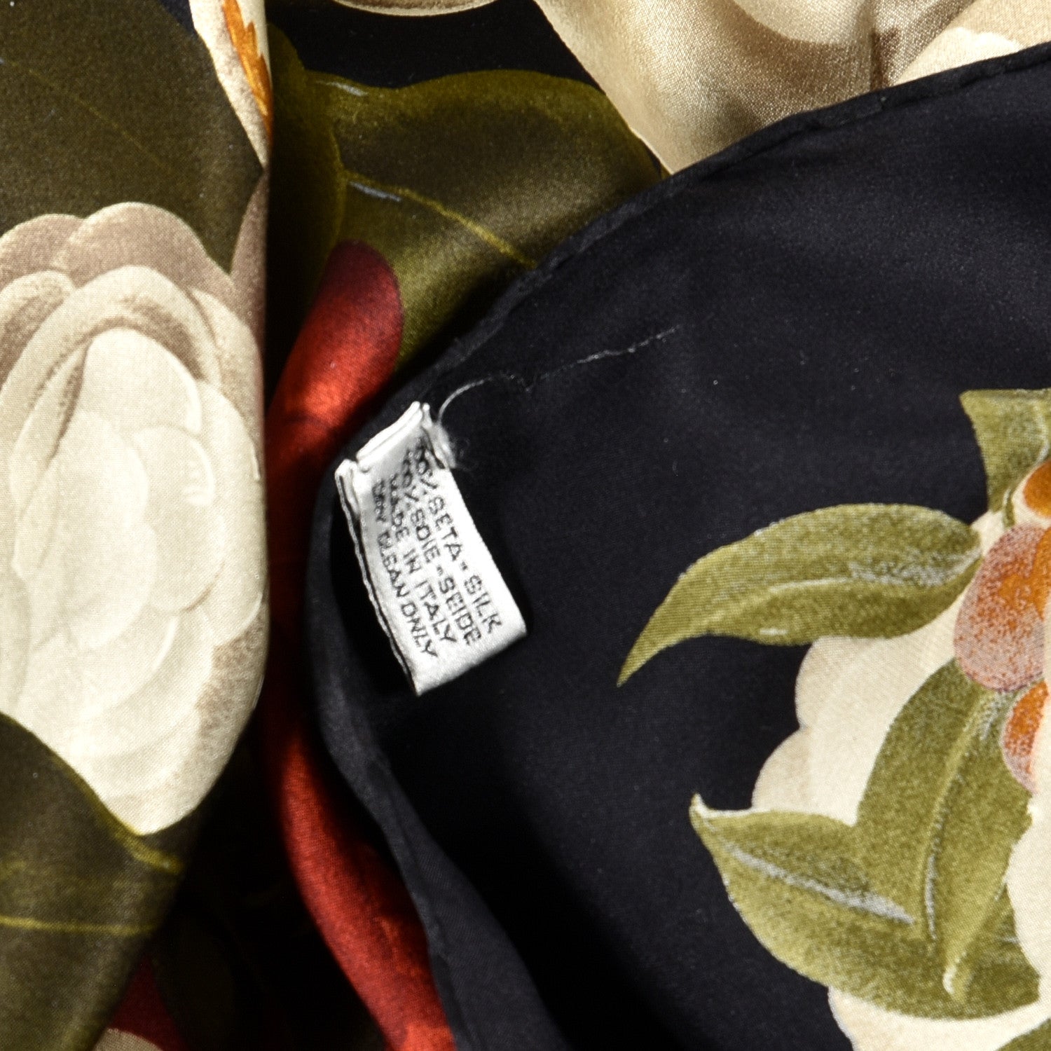 Chanel Silk Floral Scarf Black 3 of 3