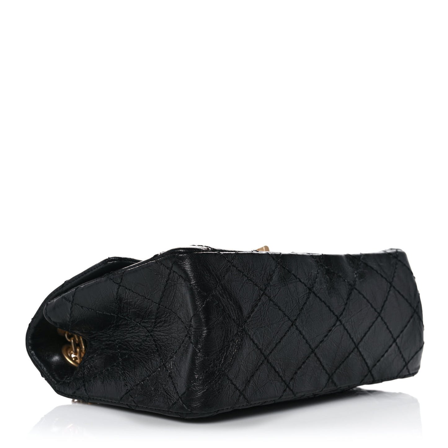 Aged Calfskin Quilted 2.55 Reissue Mini Flap Black