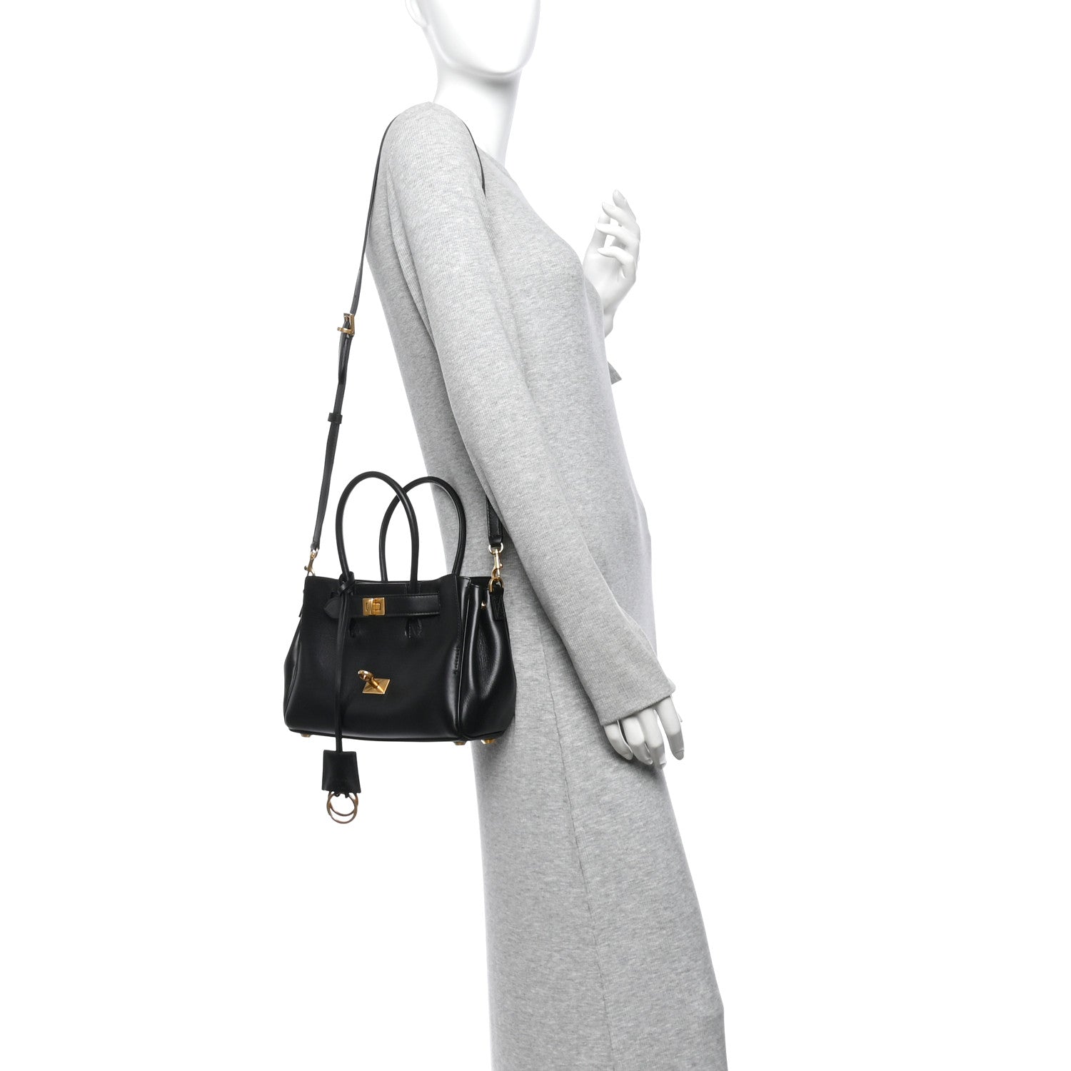 Balenciaga Smooth Calfskin Mini Bel Air Carry All Bag Black 2 of 11