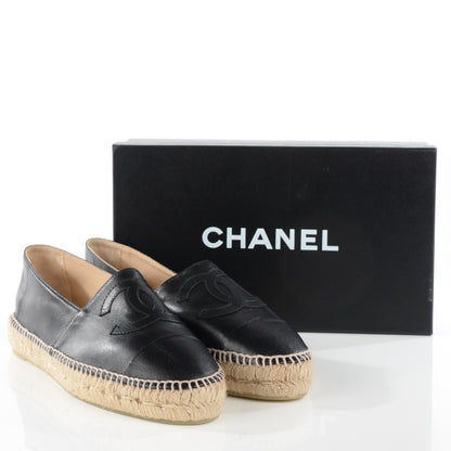 Chanel Lambskin CC Espadrilles 40 Black 7 of 11