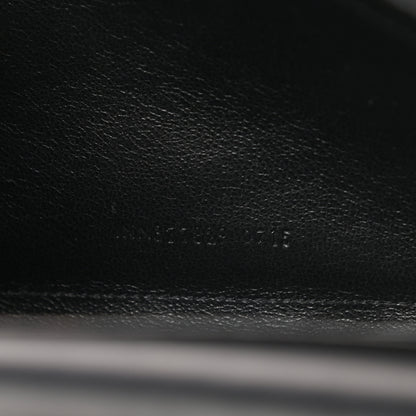Saint Laurent Calfskin Crocodile Embossed Monogram Chain Wallet Black 8 of 14