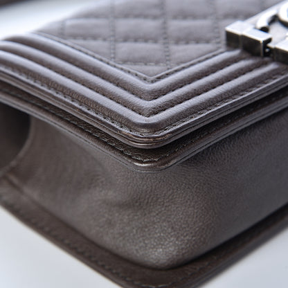 Chanel Calfskin Quilted Small Boy Flap Taupe 9 of 14