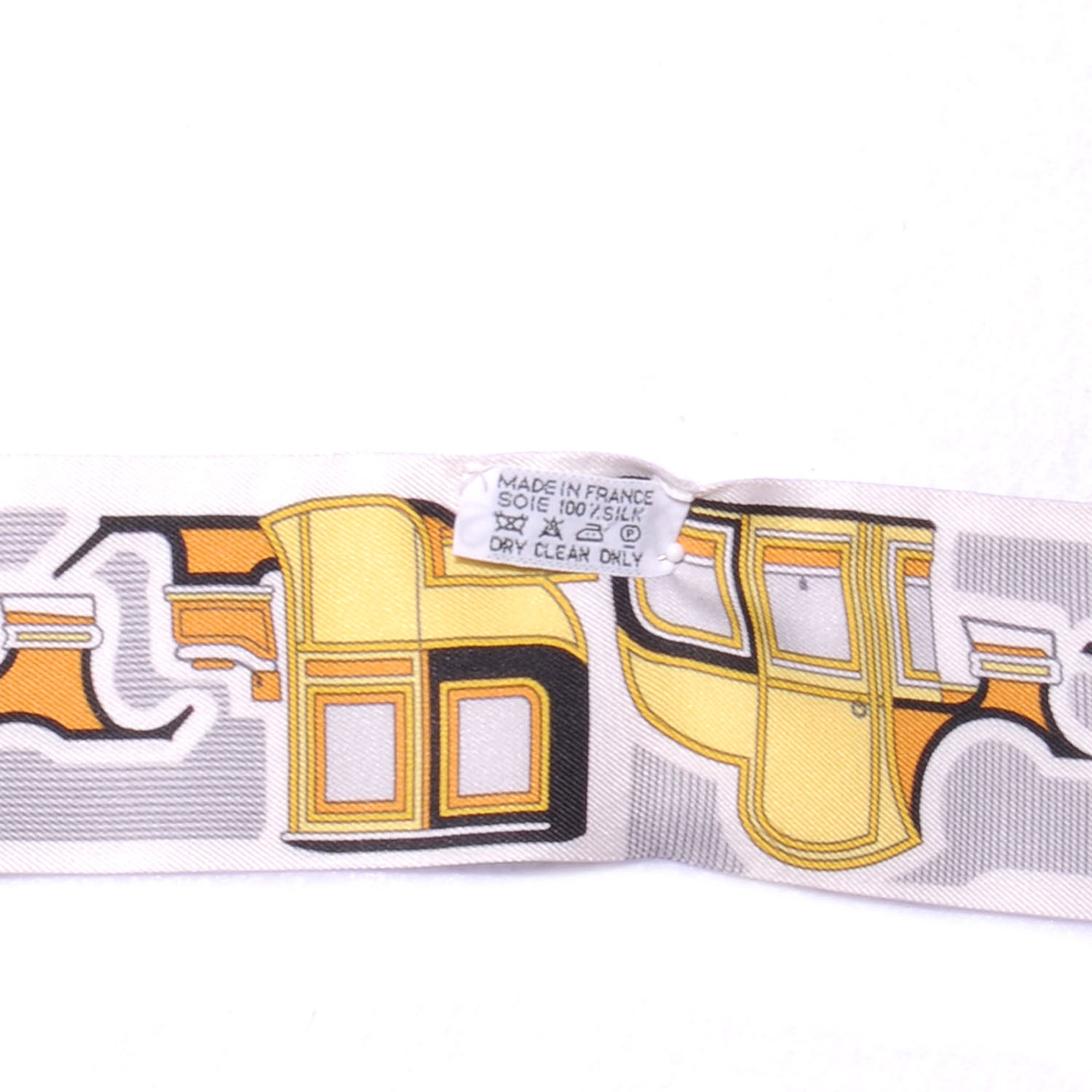 Hermes Silk Les Coupes Twilly White 3 of 3